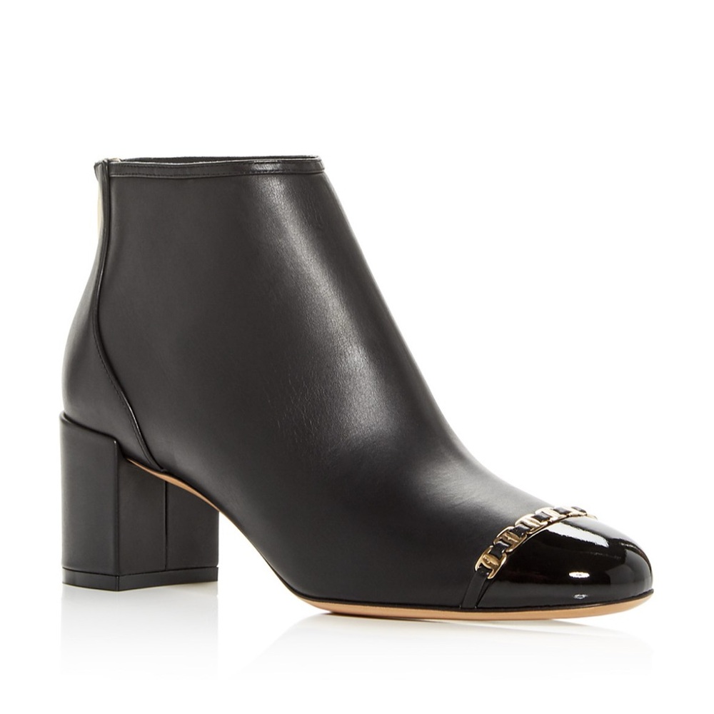NIB Salvatore Ferragamo Women’s Atri Black Leather Booties 7